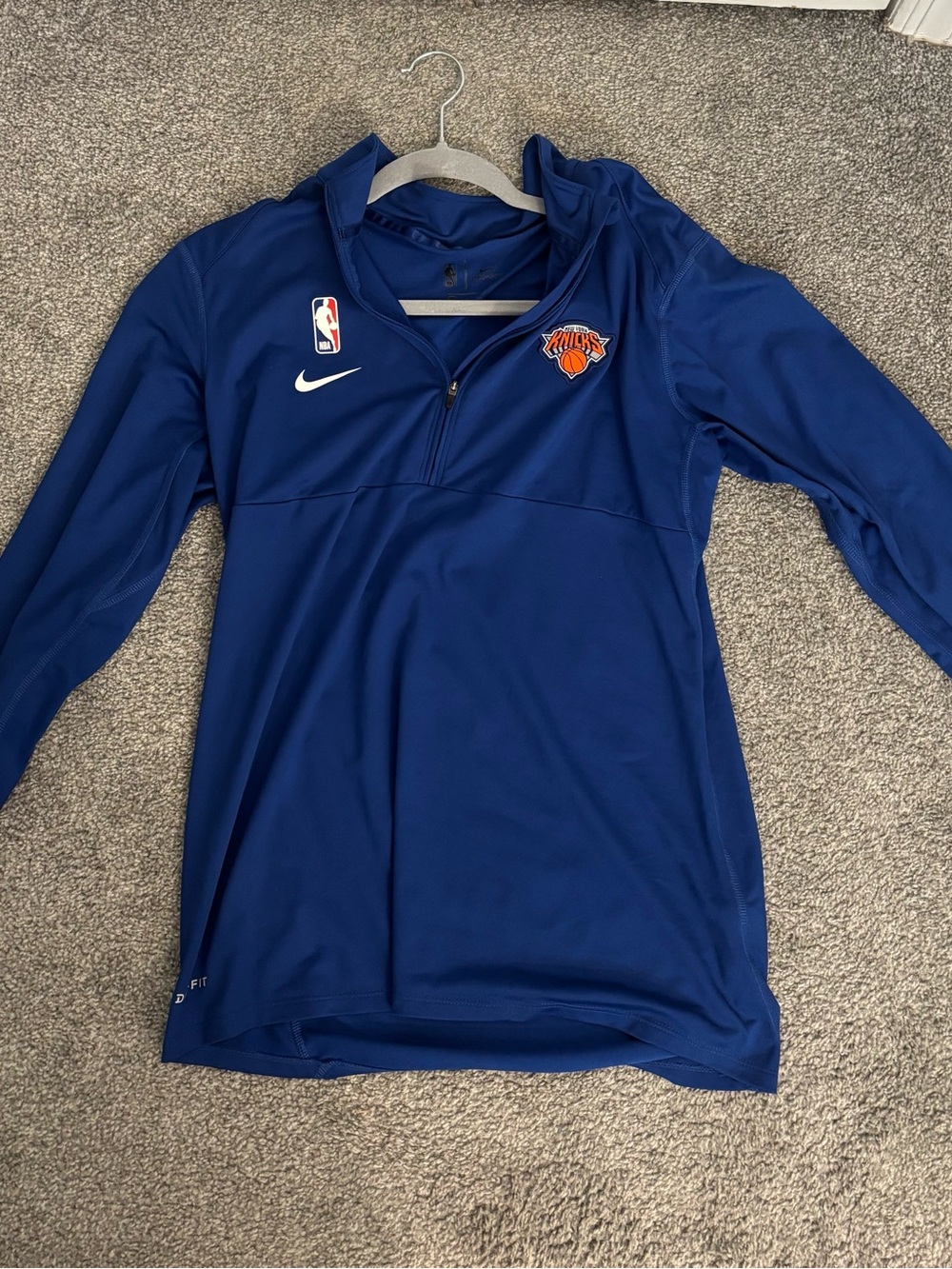 Nike Blue Dri-FIT New York Knicks Quarter Zip NBA